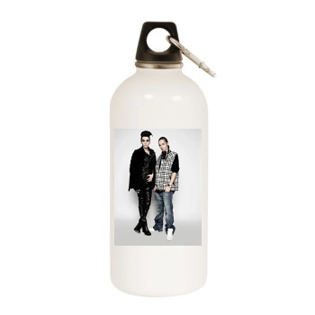 Tokio Hotel White Water Bottle With Carabiner