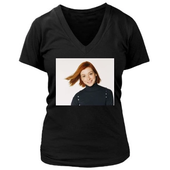 Alyson Hannigan Women's Deep V-Neck TShirt