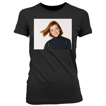 Alyson Hannigan Women's Junior Cut Crewneck T-Shirt