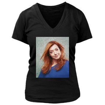 Alyson Hannigan Women's Deep V-Neck TShirt