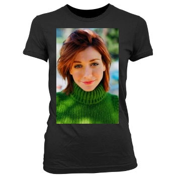 Alyson Hannigan Women's Junior Cut Crewneck T-Shirt