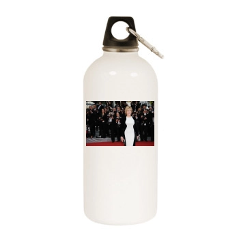 Jane Fonda White Water Bottle With Carabiner