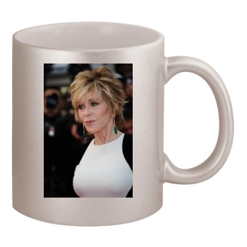 Jane Fonda 11oz Metallic Silver Mug