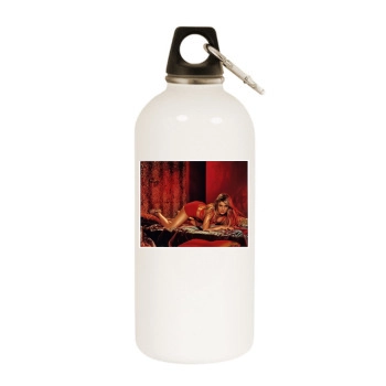 Jeanette Biedermann White Water Bottle With Carabiner