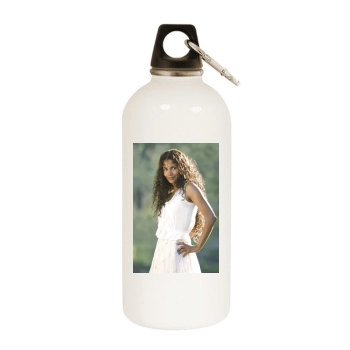 Halle Berry White Water Bottle With Carabiner