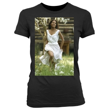 Halle Berry Women's Junior Cut Crewneck T-Shirt