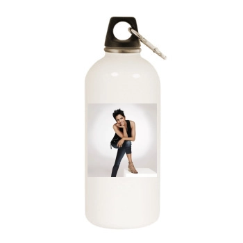 Halle Berry White Water Bottle With Carabiner