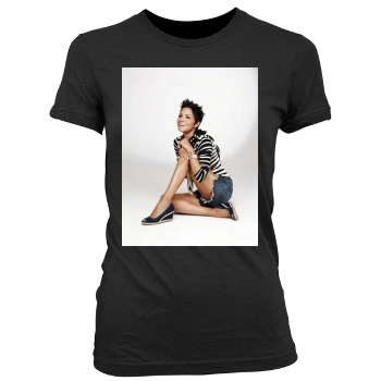 Halle Berry Women's Junior Cut Crewneck T-Shirt