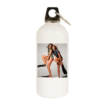 Heidi Klum White Water Bottle With Carabiner