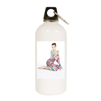 Heidi Klum White Water Bottle With Carabiner