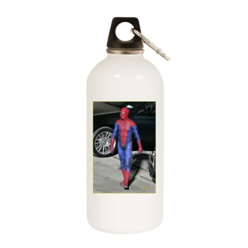 Andrew Garfield White Water Bottle With Carabiner