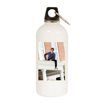 Andrew Garfield White Water Bottle With Carabiner