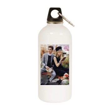 Andrew Garfield White Water Bottle With Carabiner