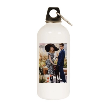 Andrew Garfield White Water Bottle With Carabiner