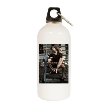 Andrew Garfield White Water Bottle With Carabiner