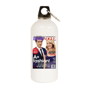 Andrew Garfield White Water Bottle With Carabiner