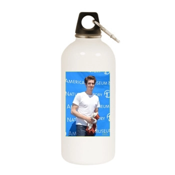 Andrew Garfield White Water Bottle With Carabiner