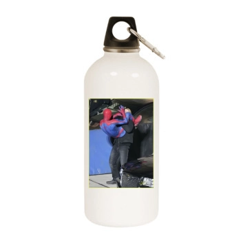 Andrew Garfield White Water Bottle With Carabiner