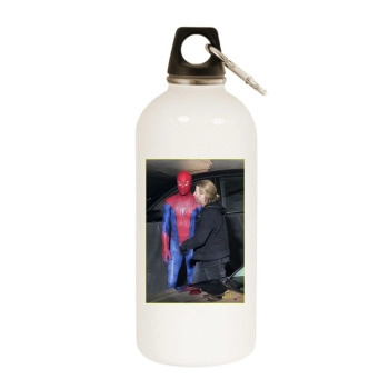 Andrew Garfield White Water Bottle With Carabiner