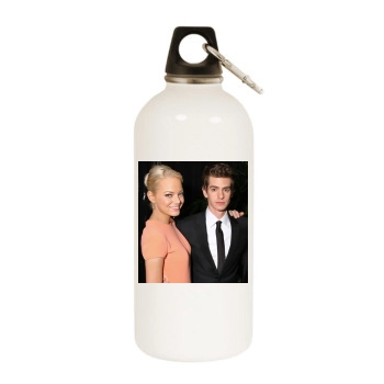 Andrew Garfield White Water Bottle With Carabiner