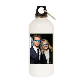 Andrew Garfield White Water Bottle With Carabiner