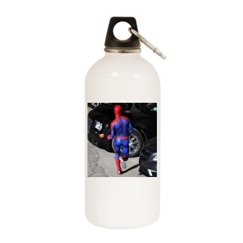 Andrew Garfield White Water Bottle With Carabiner