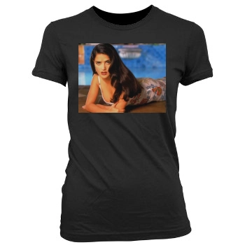 Salma Hayek Women's Junior Cut Crewneck T-Shirt