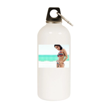 Salma Hayek White Water Bottle With Carabiner