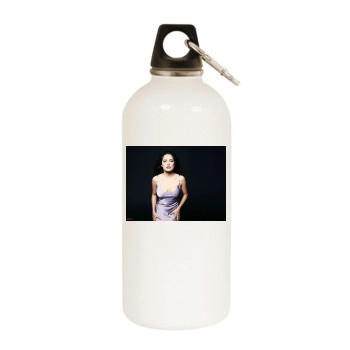 Salma Hayek White Water Bottle With Carabiner