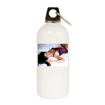 Salma Hayek White Water Bottle With Carabiner