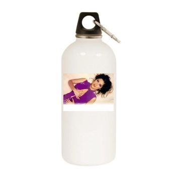 Salma Hayek White Water Bottle With Carabiner