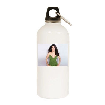 Salma Hayek White Water Bottle With Carabiner