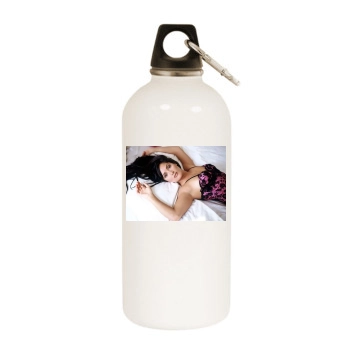 Salma Hayek White Water Bottle With Carabiner