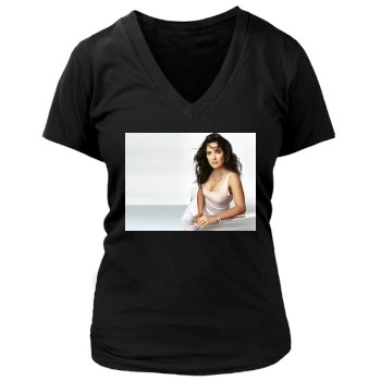 Salma Hayek Women's Deep V-Neck TShirt