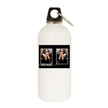 Salma Hayek White Water Bottle With Carabiner