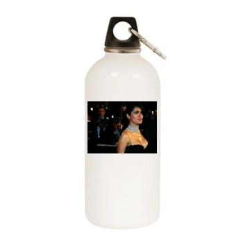 Salma Hayek White Water Bottle With Carabiner