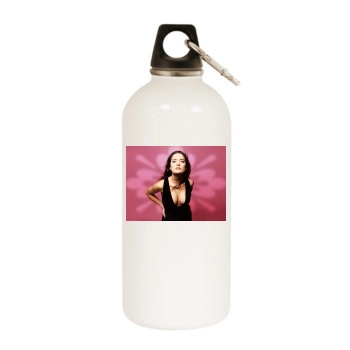 Salma Hayek White Water Bottle With Carabiner