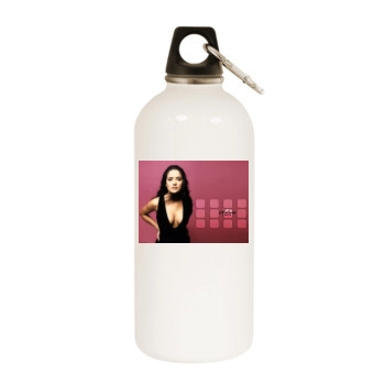 Salma Hayek White Water Bottle With Carabiner