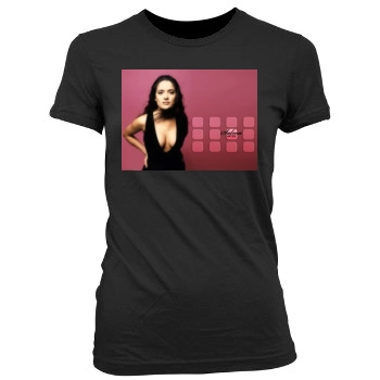 Salma Hayek Women's Junior Cut Crewneck T-Shirt