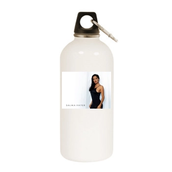 Salma Hayek White Water Bottle With Carabiner