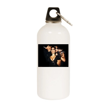 Salma Hayek White Water Bottle With Carabiner