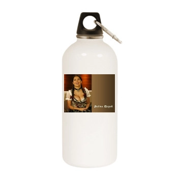 Salma Hayek White Water Bottle With Carabiner