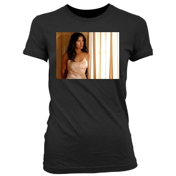 Salma Hayek Women's Junior Cut Crewneck T-Shirt