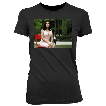 Salma Hayek Women's Junior Cut Crewneck T-Shirt