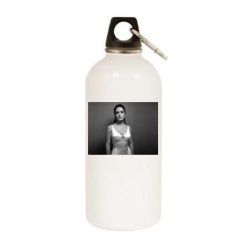 Salma Hayek White Water Bottle With Carabiner