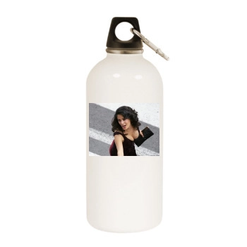 Salma Hayek White Water Bottle With Carabiner