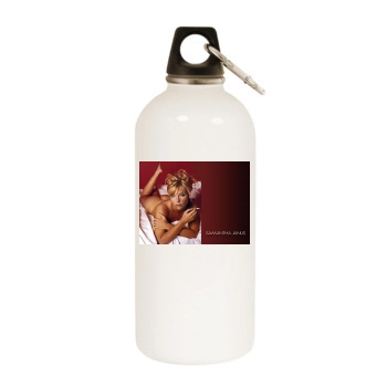 Samantha Janus White Water Bottle With Carabiner