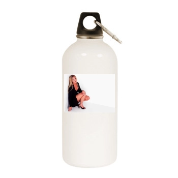 Samantha Janus White Water Bottle With Carabiner