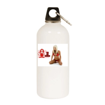 Sara Jean Underwood White Water Bottle With Carabiner