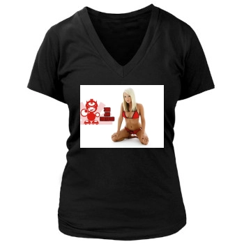 Sara Jean Underwood Women's Deep V-Neck TShirt